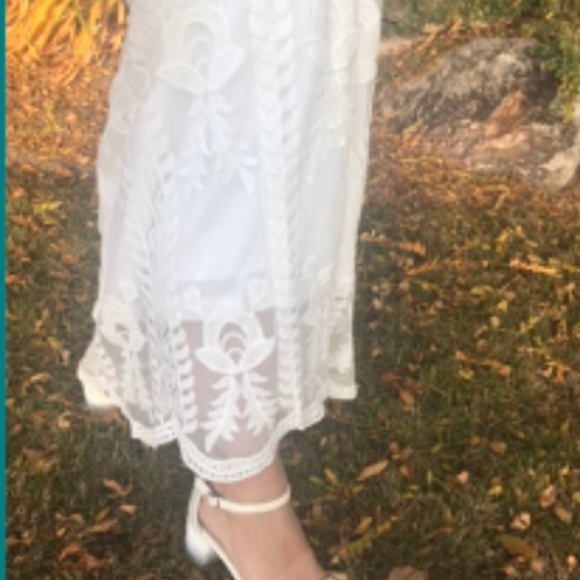 Orange Creek White Lace Dress Embroidered Dress Orange Creek Temple Dress  Lace Maxi Dress Orange